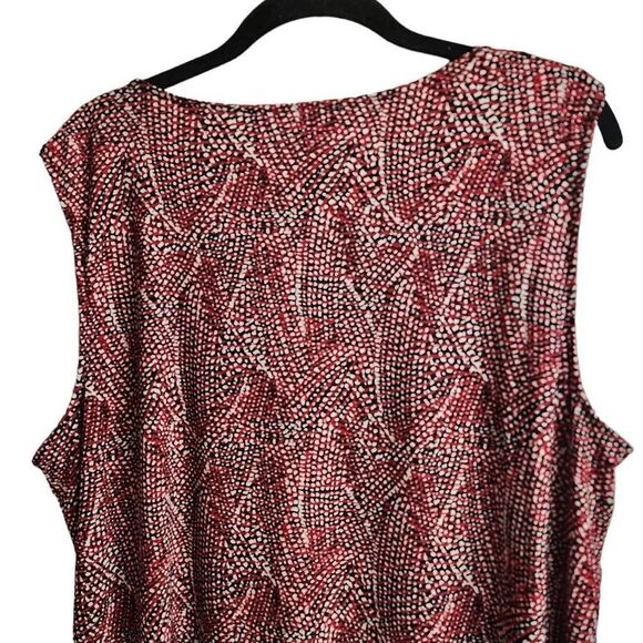 Kasper Dressy Red Printed Sleeveless Top Size 1x - Picture 6 of 8